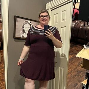 Torrid Sweater Dress Fair Isle Neck Design Size 4X